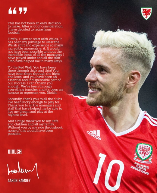 Aaron Ramsey Resmi Pensiun di Usia 35 Tahun Legenda Arsenal