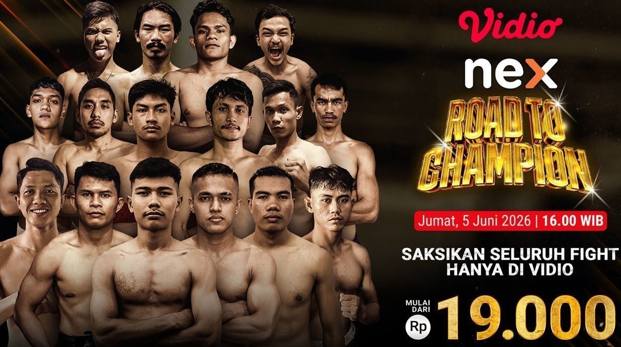 Petarung bertanding di ajang NEX Road to Champion Vol. 3 yang disiarkan melalui live streaming eksklusif di Vidio.