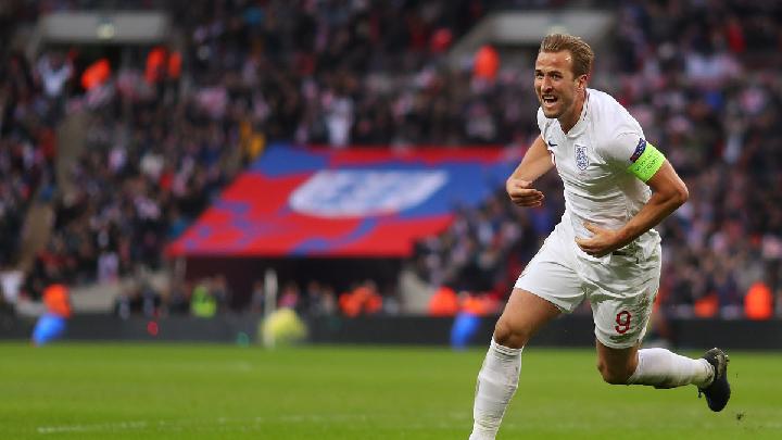 Harry Kane merayakan gol kemenangan Inggris saat mengalahkan DR Kongo 2-1 pada babak 32 besar Piala Dunia 2026.