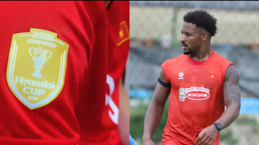 Timnas Vietnam mengenakan patch emas juara bertahan saat menjalani laga pembuka Piala AFF 2026 melawan Timor Leste.