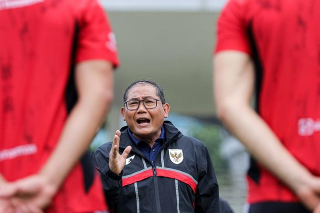Skuad Timnas Indonesia menjalani sesi latihan di Bali United Training Center sebagai persiapan menghadapi Piala AFF 2026.