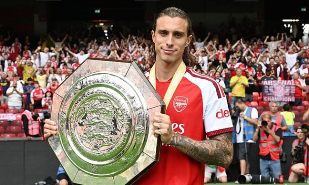 Riccardo Calafiori Cetak Rekor Gol Tercepat Community Shield, Arsenal Bungkam Manchester City 3-0